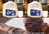 Femboy Milk "ALWAYS FRESH *2% BULGE ADDED Nutrition Facts OR Tomboy Milk "ALWAYS FRESH *2% SWEAT ADDED Nutrition Fast "The hardest choices require the strongest wills."