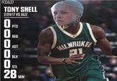 Rhaenyra's contributions during the war: STAT TONY SNELL 2/24/17 VS JAZZ 0 PTS 0 REB OOOOO REB OAST 0B 0 BLK STL 28 MIN MILWAUKEE