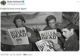 Rudy JUULiani @RudyJUULianiV2 England lose once again US Army ENTRA THE STARS AND STRIPES EXTRA HITLER DEAD 5:02 PM Jul 14, 2024 764 Views EXTRA THE STARS AND STRIPES EXTRA HITLER DEAD EXTRA THE STARS AND STRIPS ILE A 810-> picture alliance/Everett Collection