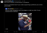 Complete Loser Jarrett Bailey @JBaileyNFL⚫ Jul 18 Idc if you're liberal, conservative, or whatever. You're a complete loser if you make supporting a politician your entire personality. The Hill @thehill Jul 17 • WATCH: RNC delegates sport bandages on right ear after Trump assassination attempt 0:35 CE A 1.2K 7.9K 74K ili 2.7M