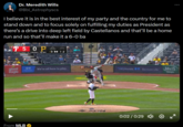 Dr. Meredith Wills @Bbl_Astrophyscs I believe it is in the best interest of my party and the country for me to stand down and to focus solely on fulfilling my duties as President as there's a drive into deep left field by Castellanos and that'll be a home run and so that'll make it a 6-0 ba P50P 5.CASTELLANOS 1-4 CURVEBALL 76 MPH Ne •• 1-2 RE/MA RE/MA RE/MA RE/MA giant eagle 00 PNOY We're all here to play. FICHMARK HIGHMARK Because Life." Mrs.T's Pierogies From MLB ⭑ 2 0:02 / 0:29 ✪ 71