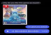 why do you like this game so much? a- NINTENDO SWITCH TEEN ESRB Space for the Unbound 01 Serenity FORGE i'm glad you asked ++|+|||||||||||||||||||| + 13:07:00