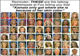 Reminder: THESE are the talking bobbleheads at Fox telling you that "Kamala only got where she is because of her skin color."