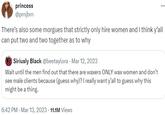 princess @prnjbrn There's also some morgues that strictly only hire women and I think y'all can put two and two together as to why Siriusly Black @beetaylora Mar 12, 2023 Wait until the men find out that there are waxers ONLY wax women and don't see male clients because (guess why)? I really want y'all to guess why this might be a thing. 6:42 PM - Mar 13, 2023 - 11.1M Views