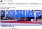 Clint Russell @LibertyLockPod This is crazy. Opening your event by replacing Jesus and the disciples at the The Last Supper with men in drag. There are 2.4 billion Christians on earth and apparently the Olympics wanted to declare loudly to all of them, right out of the gate NOT WELCOME From Harrison Faulkner 4:47 PM ⚫ Jul 26, 2024 29.7M Views • ili