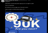 White Dudes for Harris @dudes4harris 23m UPDATE - Officially crossed 90,000 signups for tonight's call!! This is madness. RT & like to encourage your friends to join. Help us get to 100K before 8pm ET: Show more FOR DUDES HARRIS KICKOFF CALL WHITE DUDES for HARRIS YUK Monday, Are you next?