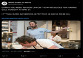 White Dudes for Harris @dudes4harris CARMY YOU NEED TO SIGN UP FOR THE WHITE DUDES FOR HARRIS CALL TONIGHT AT 8PM ET. I F***ING HEARD GOVERNOR JB PRITZKER IS GOING TO BE ON. whitedudesforharris.com ONIGINAL BEEF of DHEARING 1:50 PM ⚫ Jul 29, 2024 95.3K Views 21 1781 EX 343 5 <]