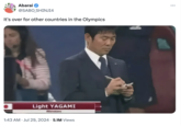 Abarai @SABO_SHINJI4 It's over for other countries in the Olympics Light YAGAMI Allenatore 1:43 AM Jul 29, 2024 5.1M Views • :