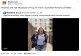 : River Tam @RiverTamYDN Replies are full of people who just want to protect female athletes TaraBull @TaraBull808. Jul 26 Olympics athlete Ilona Maher is being compared to 80s Brooke Shields. 0:12 6:40 PM ⚫ Jul 29, 2024 554.5K Views