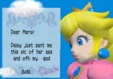 Dear Mario: Daisy just sent me this pic of her ass and ofh my god dude Peach