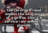 Who wants a girlfoe 😈 the term girlfriend implies the existence of a girlfoe. this is a service i am willing to provide