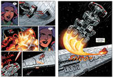 From the age of resistance comic special showing holdo firing through a stardestroyer 