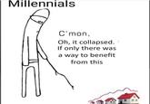 Millennials C'mon, Oh, it collapsed. only there was a way to benefit from this