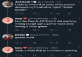 "Gamer Word" Anil Dash @anildash 1d • Looking forward to every white person denouncing PewDiePie, right? *holds breath* 23 271 130 tony @tonyterwey - 22h Not like Pewds ACTUALLY did anything wrong except say a gamer word once during a video game. 17 27 1 2 jordan @Jordan Uhl - 36m gamer word 2 41 > tony @tonyterwey. 35m Yeah, a word that is common in gaming 6