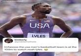 (via Hannah Peters/Getty) USA kimberly. PARIS 2024 LYLES @problemsthots Imfaoooo the usa men's basketball team is at the 100m to watch noah lyles.