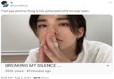 @luvchØerry That aye domino thing is the unfunniest s--- ive ever seen BREAKING MY SILENCE... 352K views 43 minutes ago 8:06 AM - Aug 5, 2024 26.1K Views ***