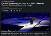 new woke evolution Reserved for subscribers Closing ceremony of the Paris 2024 Olympic Games: Yseult, ultrawoke singer By Léna Lutaud Published 12 hours ago, updated 12 hours ago Copy link f ✓ in Yseult, sings at the Stade de France. Fabrizio Bensch /REUTERS MOOD POST - By choosing this singer, Thomas Jolly maintains his inclusive thread which he wants to be imbued with benevolence. K z ку
