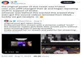 ry Follow @RyanNice the original poster of this tweet was h*cked. user sum_offff changed their @ and began reposting stuff in support of Drake. whoever was behind this wanted this erased they even got the source videos removed from tiktok... luckily we got receipts ry @Ryan Nice Aug 11 original post got taken down: Drake joined this stream with a streamer called "snoh" the streamer makes girls flash their private parts without them knowing they're being recorded Drake praised her on stream and paid for her streaming... Show more ل DRAKE JOINS @snoh LIVE STREAM ON @kick.com TikTok musicby yuhmanturnupp She II 0:54 CC TikTok @kick.clips0 • 8:50 AM Aug 11, 2024 48.2K Views Country: 1 am: