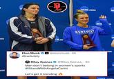 "https://x.com/DailyLoud/status/1819051774759874820" om N DAILY LOUD TYR NGAR Est. 2012 A CAA.CO Elon Musk @elonmusk. 4h Absolutely NCAA.com NC KENTUCKY SWIMMING & DIVING Riley Gaines @Riley_Gaines_⚫ 4h Men don't belong in women's sports #IStandWithAngelaCarini Let's get it trending NCA 72 om www N