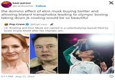 "the domino effect of elon musk buying twitter and allowing blatant transphobia leading to olympic boxing taking down jk rowling would be so beautiful" beer person @CantEverDie · Follow the domino effect of elon musk buying twitter and allowing blatant transphobia leading to olympic boxing taking down jk rowling would be so beautiful POP Pop Crave @PopCrave. J.K. Rowling and Elon Musk are named in a cyberbullying lawsuit filed by boxer Imane Khelif after her Olympic win. 6:11 PM Aug 13, 2024 X