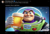 Q7 Christian Keil i @pronounced_kyle. 4h Grok having no content filter is the best. I present: Buzz Lightbeer Colum 176 3 137 JORTKLI DO il 15K BUZZ LIGHTBEER