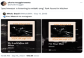 pharb struggle tweets @pharbstruggle "paul mescal is listening to mitski omg" fork found in kitchen MBR Mitski Brasil @MitskiBRA Sep 15, 2023 Paul Mescal via Instagram. THE LAND 108 THE LAND HS MUKOSLIT AND SO ARE WE My Love Mine All Mine Mitski Spotify • • 10:58 AM Sep 15, 2023 196.9K Views MUHOBBIT ABLÉ AND SO ARE W'S I'm Your Man Mitski Spotify ...