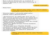 But I dont think it's a match if you're going to fly the coming 4 years lol How come? See bio You don't say why you don't date people who fly tho Youre right I should add why haha! Very good point -Emissions at altitude are up to 15x more potent than on land due to proximity to the stratosphere, which increases warming -Non-CO2 emissions are 3x CO2 emissions in aviation -NOx is 300 times more potent than CO2 -If you go to a Taylor Swift concert make a poster asking her to finance battery research and certification of electric planes Good night! Why would I go to see Taylor swift?