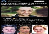 Hmmm... cosmic jester @cosmicjester Follow Heartwarming: Bad things are happening to the worst people you know. ✓ Variety @Variety 14h J.K. Rowling and Elon Musk have both been named in a criminal complaint filed to French authorities over alleged "acts of aggravated cyber harassment" against Algerian boxer and newly crowned Olympic champion Imane Kh...