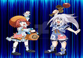Tales of Symphonia: Genis Sage and Seles Wilder casting the Prism Stars spell