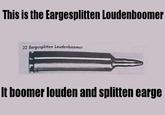 This is the Eargesplitten Loudenboomer 22 Eargesplitten Loudenboomer It boomer louden and splitten earge