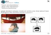 M @duskgumi Follow "heian era backstory" "gojo clan backstory" "sukuna backstory" X gege akutami please create an entire one shot about tojis fushiguro life and the world is yours!! 8:40 AM - Aug 20, 2024 ☹
