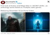 First look at Kratos and Mega Man in ‘SECRET LEVEL’, an anthology series based on multiple video games. 4 DiscussingFilm @DiscussingFilm - Follow First look at Kratos and Mega Man in 'SECRET LEVEL', an anthology series based on multiple video games. Releasing December 10 on Prime Video. 3:21 PM Aug 20, 2024 X