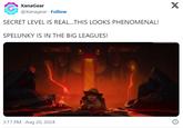 SECRET LEVEL IS REAL...THIS LOOKS PHENOMENAL!   SPELUNKY IS IN THE BIG LEAGUES! XanaGear @Xanagear Follow SECRET LEVEL IS REAL...THIS LOOKS PHENOMENAL! SPELUNKY IS IN THE BIG LEAGUES! X 3:17 PM Aug 20, 2024 #OPENING NIGHTL