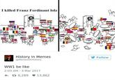 I killed Franz Ferdinant lolz Да this ty History In Memes @MemesOnHistory WW1 be like 2:03 AM - 3 Mar 2017 6,289 ♥ 13,862 Follow
