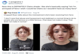 ◇ a•n•g.e.l.o◇ @thiccwaifood Now this is DEFINITELY Clairo shade- like she's basically saying "oh I'm annoyed of fans I wish I could be Clairo so I wouldnt have as many fans" POP CRAVE Pop Crave @PopCrave Aug 19 Chappell Roan talks about the mistreatment she's been receiving from fans: "I don't care that abuse and harassment and stalking is a normal thing to do to people who are famous or a little famous...That does not make it okay. That does not make it normal." TikTok @chappellroan just answer my questions for a second II 0:55 SYTUA ЭТТЭХ Sper 11:00 AM - Aug 21, 2024 1M Views TikTok @chappellroan