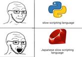slow scripting language Japanese slow scripting language