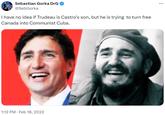 Sebastian Gorka DrG @SebGorka I have no idea if Trudeau is Castro's son, but he is trying to turn free Canada into Communist Cuba. 1:12 PM Feb 18, 2022 ...