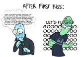 AFTER FIRST Kiss: OKAY, YOU JUST KISSED. BREATHE, IT'S NOT A BIG DEAL. BUT THE QUESTION IS... DO THEY WANT SOMETHING SERIOUS WITH ME? OR WAS IT JUST A SPUR OF THE MOMENT THING? IT PROBABLY WAS. WHY WOULD THEY ACTUALLY LOVE ME ANYWAYS? THEY'RE AMAZING AND COULD DO SO MUCH BETTER THAN ME... WHAT DO THEM NOW??? LET'S FL 00000 68 You Ove me one DOO DOO