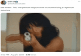 Maicol @michaelcollado Me when I find the person responsible for normalizing 8-episode seasons 4:50 PM Aug 26, 2024 3.1M Views