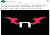 ScarletEmber @Nightdragonx1 · Follow X Damn with all the stuff that happened yesterday, big corporate got NHentai. From what it discovered, it seems that the US sued them for copyright infringement. Goodbye nuke codes, you'll definitely be missed.