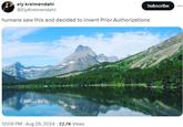 Subscribe ely kreimendahl @ElyKreimendahl humans saw this and decided to invent Prior Authorizations 12:09 PM - Aug 29, 2024 22.7K Views