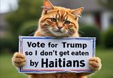 Vote for Trump so I don't get eaten by Haitians