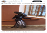 yolanda fister @yolandafister Follow ... the aliens after their transgender operations 9:45 PM⚫ Sep 10, 2024 5.2M Views