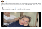 ... @beytrash before yall understandably attack my mother for her choice in odd filters & errr expressions please remember she is a MILLENNIAL. they can't help it. BEYONCÉ LEGION @BeyLegion ⚫ Sep 9 Beyoncé walks us through her #CÉCRED Sunday washday. cecred.com 1:25 • 6:33 PM ⚫ Sep 9, 2024 1.2M Views