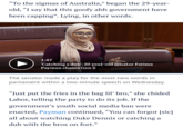 "To the sigmas of Australia," began the 29-year- old, "I say that this goofy ahh government have been capping". Lying, in other words. 1:47 'Catching a dub': 29-year-old senator Fatima Payman chases Gen Z The senator made a play for the most new words in parliament within a two-minute speech on Wednesday. "Just put the fries in the bag lil' bro," she chided Labor, telling the party to do its job. If the government's youth social media ban were enacted, Payman continued, "You can forgor [sic] all about watching Duke Dennis or catching a dub with the bros on fort."