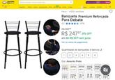 meli+ R$9,90 Diego Compras Fevotos W mercado livre- Buscar produtos, marcas e muito mais.. CEP Categonas Ofertas Cupons Supermercado Mods Mercado Play Vender Contato Novo 1-1000 vendidos Banqueta Premium Reforçada Para Debate 4.3 ✶✶✶✶✶ (476) R$-358 R$ 24757 31% OFF em 8x R$ 30% sem juros Ver os meios de pagamento Quantidade de banquetas e bancos: 2 123456 Cor: Assento Preto 71