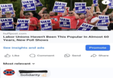 UAW UAW ON TRIKE ON STAKE STRIKE UAW UAW ON STRIKE ON ON STR A i OV STR STRIKE STA UAW ON STRIKE UAW UAW UAW UAW ON STRIKE ON STRIKE ON ON STRIKE UAW STRIKE ON huffpost.com Labor Unions Haven't Been This Popular In Almost 60 Years, New Poll Shows See insights and ads Promote Like Most relevant ✓ * Comment Send Share * Solidarity