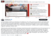 MrBeast, KSI, and Logan Paul's "Lunchly" #Drama Alert DramaAlert @DramaAlert • Sep 16 YouTubers are NOT happy with MrBeast, KSI, and Logan Paul's new product. !! Drama Alert LUNCHLY LUNCHLY DANTOM O @dantdm What happened to YouTubers man.. I can't not say anything anymore. This is selling stuff for the sake of making money, simple. How does this benefit their fans? This is selling crap to kids who don't know better than to trust the people who are selling it to them. Do better. JoJoJosiah ❤ @JoJoJosiah They always promote it like "ITS HEALTHY" too... Lol Squiddy ❤ @iBallisticSquid Why not teach kids healthy eating habits, they're comparing their product to lunchables, which in itself is highly processed crap. None of them are passionate about health towards fans, only their wallets. So disappointing Plainrock124 ❤ @plainrocktweets Scammers + child labor childhood. obesity (maybe bullying too) 862 t 1.2K 34K MrBeast @MrBeast lil 4.3M Subscribe Lunchables sells hundreds of millions of units and countless people eat it. Our goal is to give people a better for you alternative to it. Our turkey meal for example is 80 less calories, 60% less sugar, more electrolytes, we use real cheese they use "cheese product" (they can't call it cheese), higher quality meat, etc. Obviously eating fresh chicken and broccoli is healthier but if someone is going to eat a premade meal like this (which millions of people do thru lunchables) then I think giving them a higher quality version at roughly the same price is a net good imo and why we launched Lunchly. Also as we get economies of scale and can get things cheaper we will be only improving the product more and more 5:58 PM ⚫ Sep 17, 2024 5.5M Views