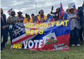 They're pushing back Haficans WE DON'T EAT PETS, we VOTE Haitian- Americans STOP THE HATE