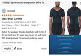 < KOCLES Gynecomastia Compression Shirts for ... minisoldr Verified Purchase GREAT BODY SLIMMER Reviewed in the United States on July 7, 2024 Size: XX-Large Color: V Neck Black Height: 5'11" Weight: 315-320 lb Out of the package it looks doubtful it will fit. But it fits perfectly and it's super easy to put on and TAKE OFF. Great product! I'm currently ordering more! 2 people found this helpful Helpful ✓ Share Report KOCLES High Compression Tech High Performance Compression Hide "bear belly" with special structure panels Extra Chest Compression Minimizes the look of gynecomastia Posture Correction Improve posture with criss cross back panels Back Support Hold your back straight, easing back pain
